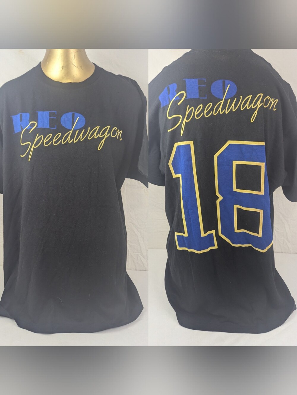 REO Speedwagon NWOT 2018 Vintage Concert Tee with Blue & Yellow Graphics XL